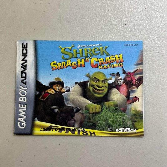Shrek Smash And Crash Racing GameBoy Advance (Instruction) *French/Francais -- Jeux Video Hobby 