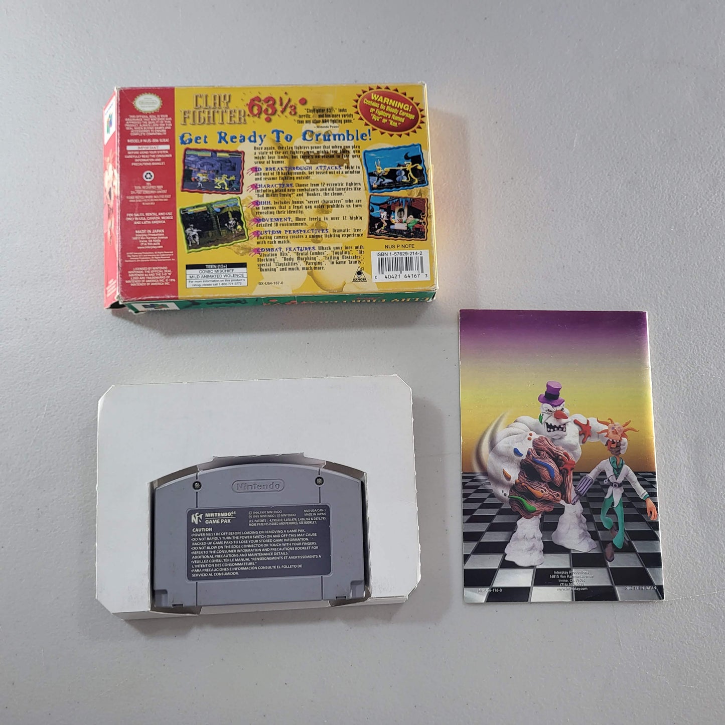 Clay Fighter 63 1/3 Nintendo 64 (Cib) -- Jeux Video Hobby 