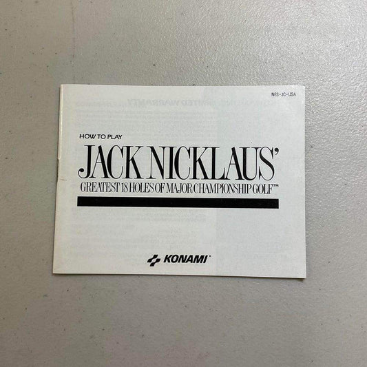 Jack Nicklaus Golf NES (Instruction) *Anglais/English -- Jeux Video Hobby 