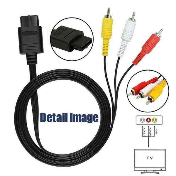 New Av Wire For Nintendo Snes / N64 / Gamecube 3rd Party Audio Video Cable -- Jeux Video Hobby 