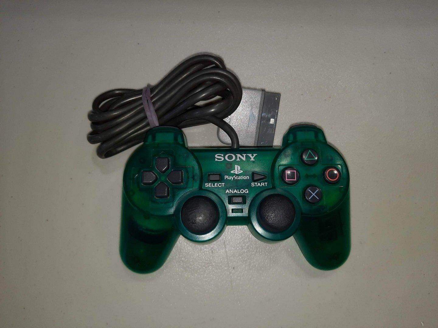 Sony Clear Green Dual Shock Controller Playstation PS1 -- Jeux Video Hobby 